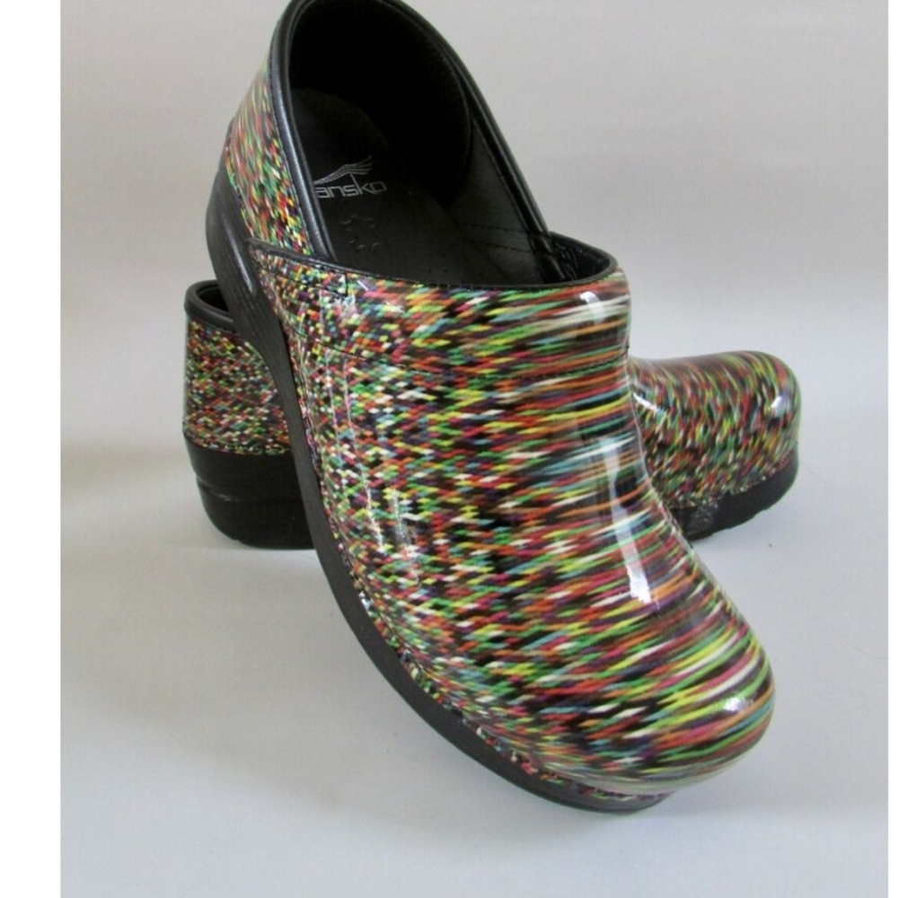 Dansko Womens Professional Pixel Patent Clog Sz 37 7 - Picture 2 of 11